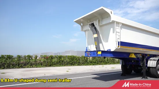 Camión semirremolque para minería, volquete hidráulico trasero de 3 ejes, 4 ejes, 35 cbm, 40 m³, 45 m³, 60 toneladas, 70 toneladas y 80 toneladas, para transporte de piedra.